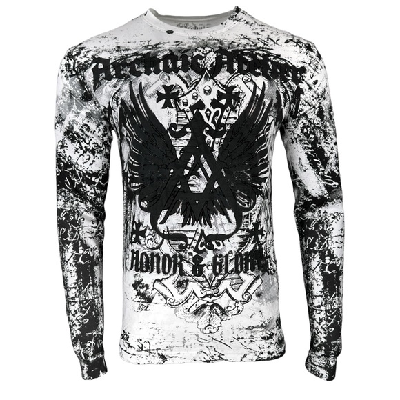 Archaic By Affliction Men's Long Sleeve T-shirt Achilles Wings Cross S-4XL - Picture 7 of 9